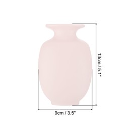 PATIKIL Wall Mounted Flower Vase, 4 Pcs Mini Flower Vase PP Removable Wall Hanging Flower Pot with Sticky Hook for Home Party Decoration, Pink