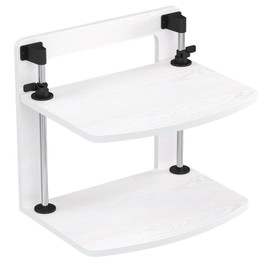 WikrOck 15.6 14 13.3 Inch Laptop Computer Monitor Stand Riser for Reduced Neck Strain, Adjustable Height Desk Shelf Organizer Monitor Riser Stand for PC Monitor Laptop - Withe - Wood Grain, MR01-L