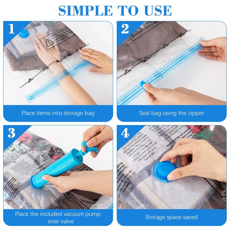 MagicQCraft 6 Pack Medium(50 * 70cm) Vacuum Storage Bags,Vacuum Compression