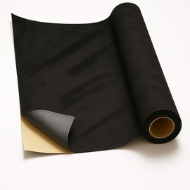 Self-Adhesive Suede Decorative Film for Car - Headliner/Dash/Door/Trunk | Stretchable & Scratchproof Ultra-Fiber Leather | DIY Peel & Stick 60"x55" Black Pro-Grade Curved