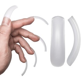 NOVO OVO Nail Tips, Curve Full Cover Gel x Press-On Nails, Extra Curve Square Thick Long XL XXL Acrylic False Nail Extension Kit, Clear Soft French False Nails 12 Sizes 240 Pieces [Parallel Import]