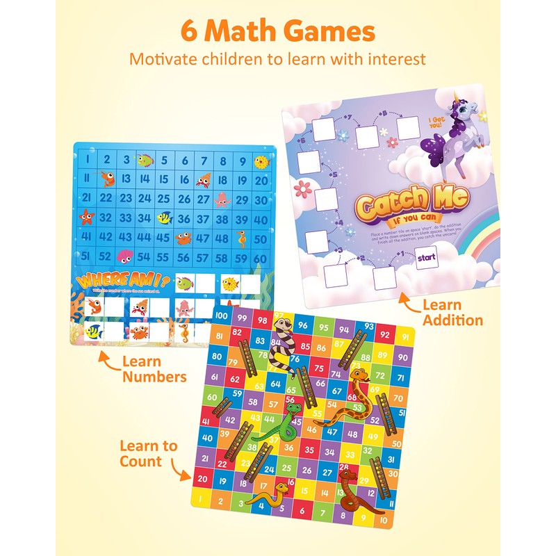 Coogam Wooden Math Hundred Board 1-100 Numbers Learning Educational Toys