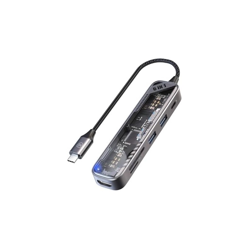 MicroPack Estación de acoplamiento USB C 6 en 1, 4K60Hz