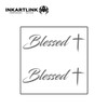 3 Sheets Blessed Temporary Tattoos, Natural Matte Look