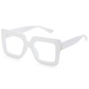 Kursan Oversized Square Black Glasses for Women Men Big Frame