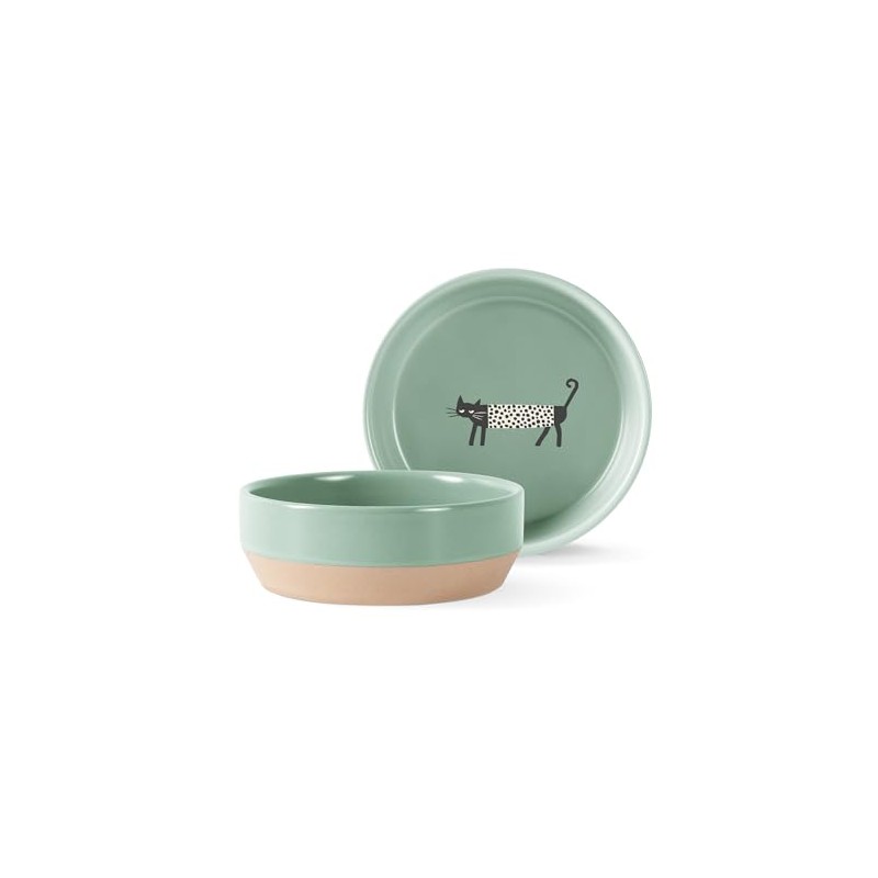 Fringe Studio Oliver The CAT Small Stoneware Pet Bowl, PetShop