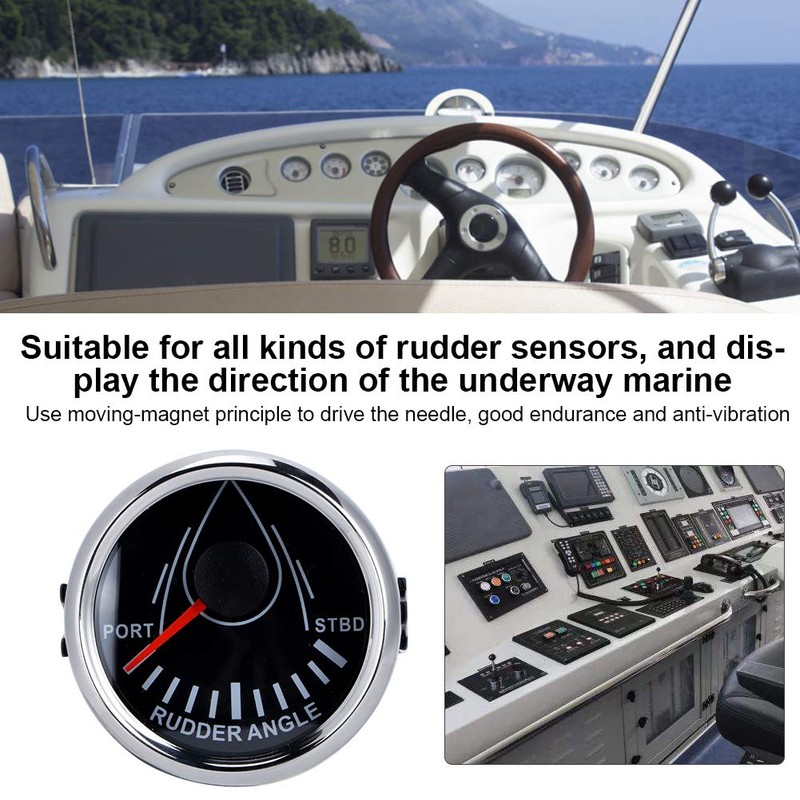 Rudder Angle Indicator, 52mm Boat Rudder Angle Gauge 0 190