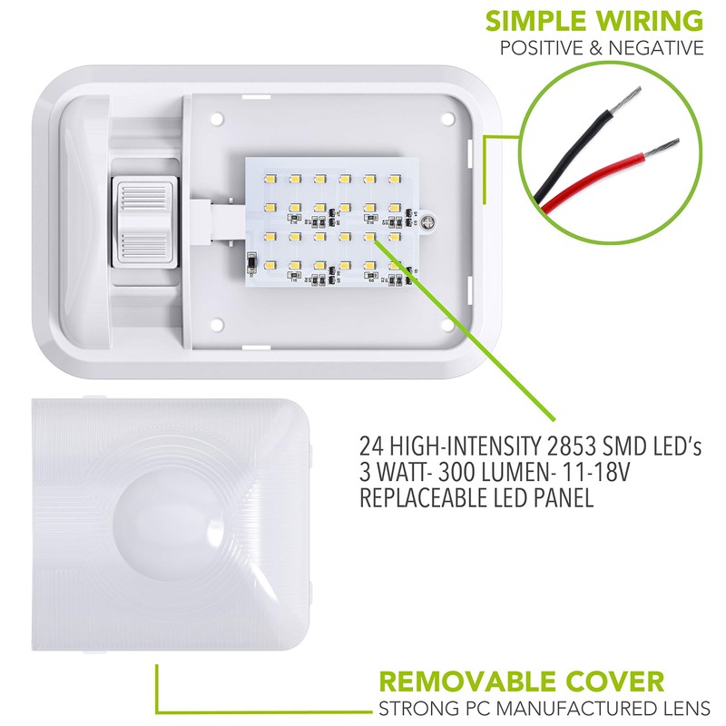 Leisure LED 5 Pack 12V RV Ceiling Dome Light RV