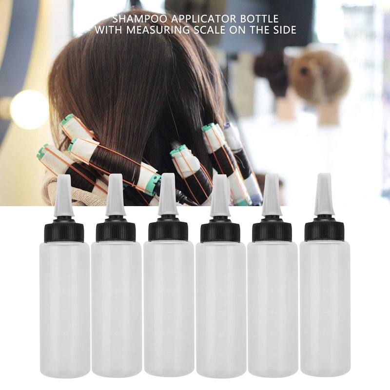 6 Pcs Hair Wash Shampoo Applicator Bottle with Cover Hair