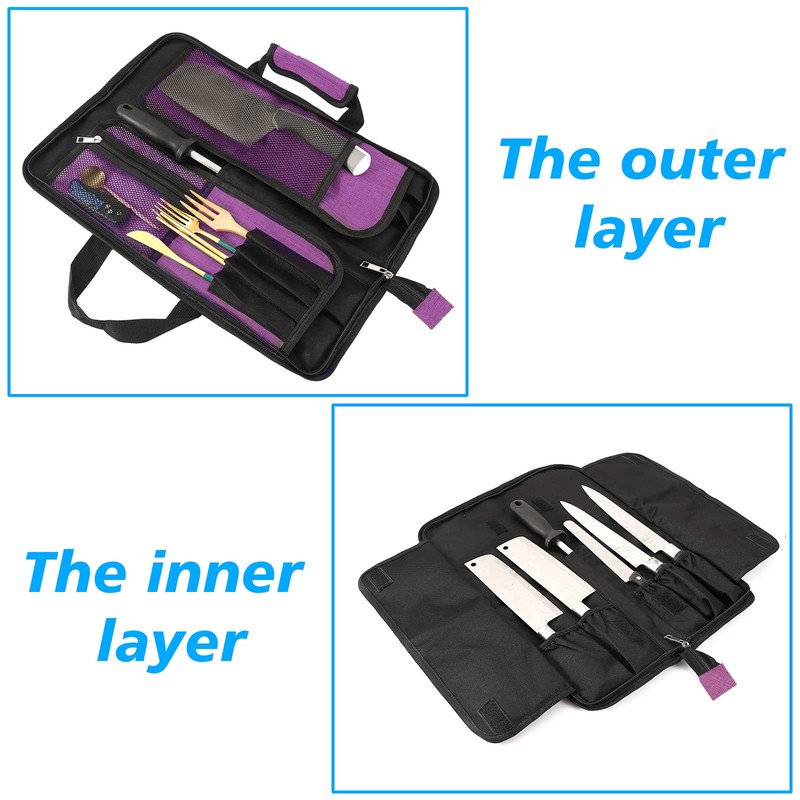 Qchengsan Chef’s Knife Roll Bag, Heavy Duty Oxford Chef Knife
