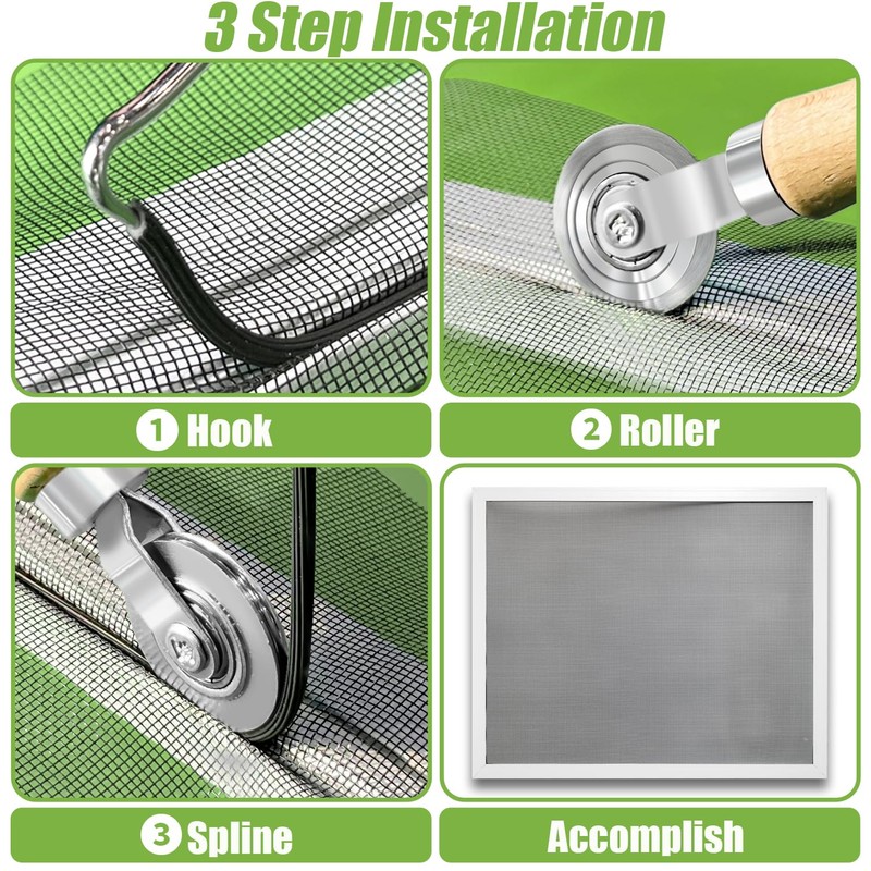 King&Charles Screen Repair Kit/Tool, Screen Roller Tool, Steel Roller with