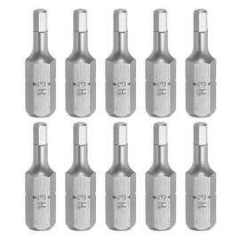 HARFINGTON 10pcs Hex Bits 1/4" Hex Shank H3 Head 1" Length CR-V Steel Hexagon Wrench Drill Bit for Repair Work Electric Screw Driver