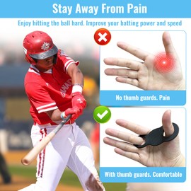 Baseball and Softball Thumb Guards, Ultra Soft Silicone Thumb Guards Baseball - Shock Absorbing Pads to Prevent Blisters Relieve Bat Stings, Ideal for Batting Practice and Hand Protection (White)