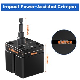 Jikbeed C5A2 Impact Power Assisted Crimper, HVAC Crimping Tool for 30-24 GA (0.41-0.71 mm) Round Metal Ducts