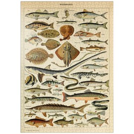 MyPuzzle Fish for All, Vintage Art Poster, Adolphe Millot - Premium 1000 Piece Puzzle - MyPuzzle Special Collection by Havana Puzzle Company
