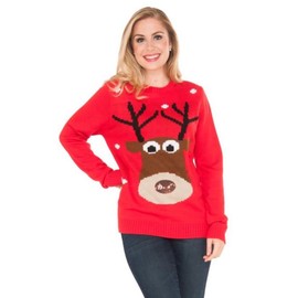Rubie's Reindeer Ugly Christmas Sweater, Multi, Small (810762)