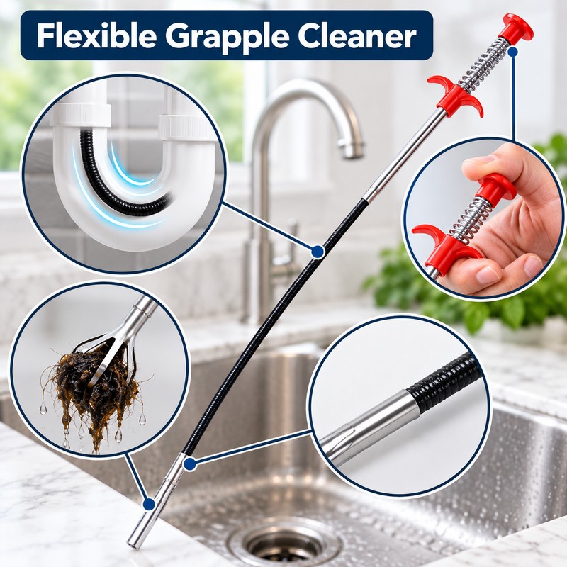 160cm or 63 in Flexible Drain Cleaning Claw for Clog