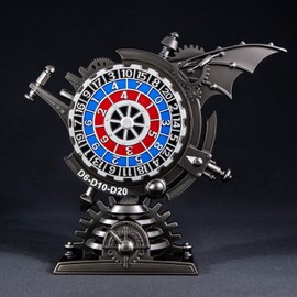 Roycevon DND Dice Set, 7 in 1 Spinner Dice with Gift Box, Cool Polyhedral D and D Metal Dice for Role Playing Game, Black