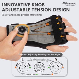 Feamero Radial Nerve Palsy Splint with Knob, Adjustable Dynamic Wrist Drop Brace for Finger Extension, Saturday Night Palsy, Crutch Palsy, MCP Arthroplasty, and Stroke Recovery (Left, L/XL)