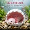 Ceramic Shell Fish Hideout Axolotl Tank Decor Aquarium Cave Small