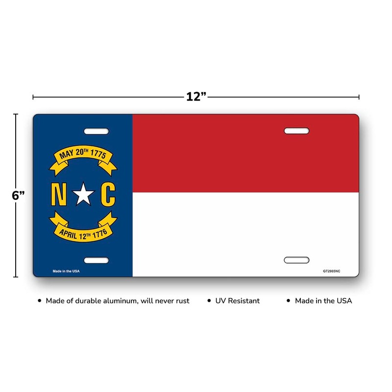 North Carolina State Flag License Plate