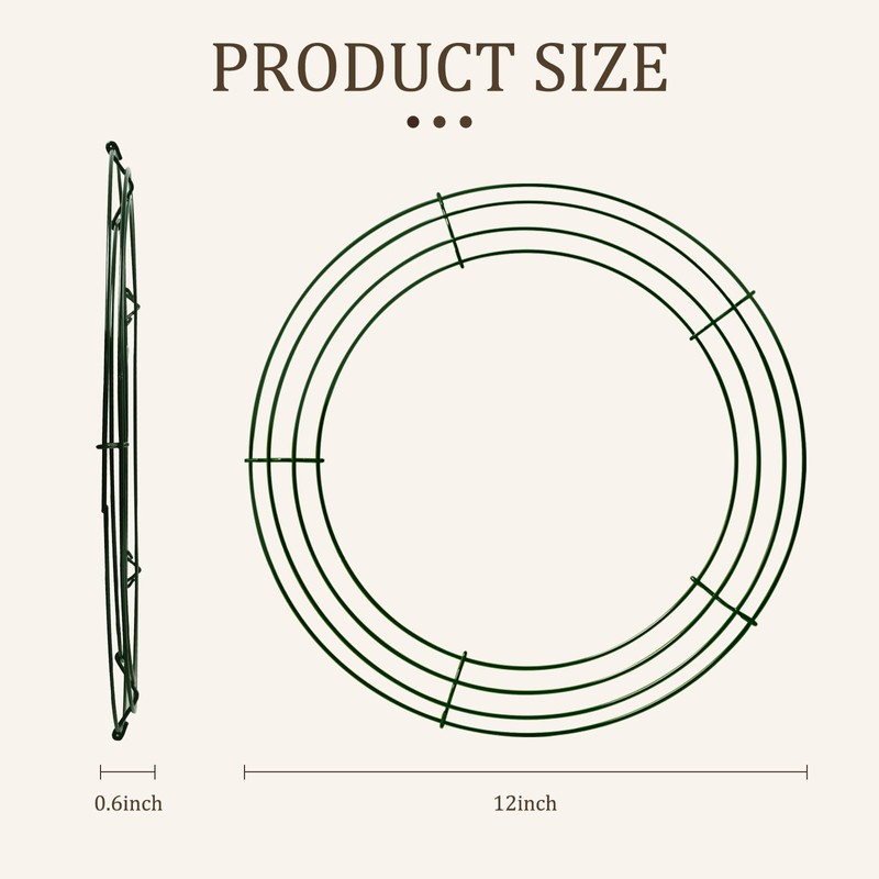 12 Pack 12 Inch Metal Wire Wreath Frames for Christmas