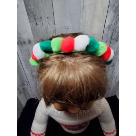 18-Inch Soft Body Dolls Headband, Christmas Pom-pom Headband, for 18-inch Dolls