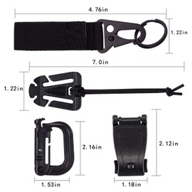 D-Ring Web Dominator Belt Loop Molle Compatible 360 Rotation Lightweight Belt Hook Keychain Carabiner Grim Lock Buckle for Outdoor Lock Hanging Out Pack (Set of 24)