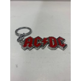 New AC/DC ACDC Metal Silver And Red Color KEY CHAIN Keyring
