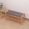 Proman Products Cambridge Bamboo Shoe Bench Organizer with Shoes and