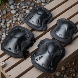Rodilleras Coderas Tácticas 4 Piezas, Juego De Rodilleras Coderas Para Adultos, Paquete De Protectores Para Patineta, Ciclismo, Patinaje, Protecciones Rodilleras Táctica Militar, Tpu Duraderas