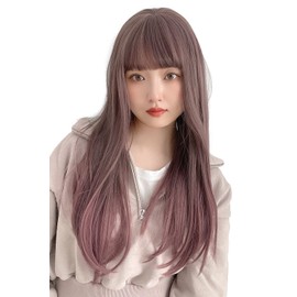 Bright Lara hf1423x-KJ Full Wig, Long Straight Semi-Long Wig, One Curl