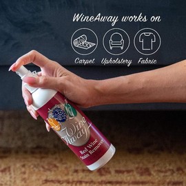 Wine Away Red Wine Stain Remover - Perfect Fabric Upholstery and Carpet Cleaner Spray Solution - Removes Wine Spots - Spray and Wash Laundry to Vanish Stain - Wine Out - 12 and 2 Ounce