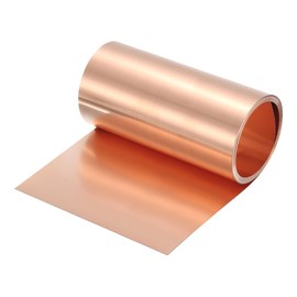 sourcing map Copper Sheet Roll 2500mm x 150mm x 0.08mm, 6" x 8.2ft 38 Gauge 99.9% Pure Copper Flashing Strip Metal Foil Plate for Electricity DIY Projects (Multiple Sizes)