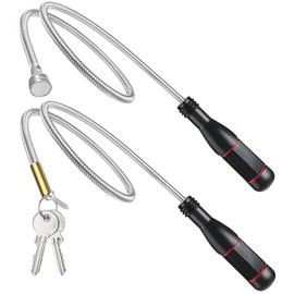 Pack of 2 Magnetic Pickups, Telescopic Rod Magnetic Tool, Flexible Rod Magnet, Strong for Picking Up Small Parts, Car Parts, Metal Items