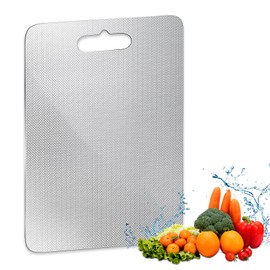 Collazoey Titanium Chopping Board, 316 Chopping Board, Stainless Steel, BPA-Free, Stainless Steel Chopping Board for Kitchen, Suitable for Cutting Meat and Vegetables, Easy to Clean (34 x 23 cm)