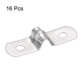 sourcing map 16 Pieces Rigid Pipe Band 2 Holes Pipe Straps 201 Stainless Steel Tension Pipe Clip Clamp 5 mm (0.2 Inches)