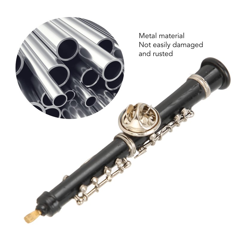 Miniature Oboe Brooch, Musical Instrument Fashion Lapel Brooch with Case