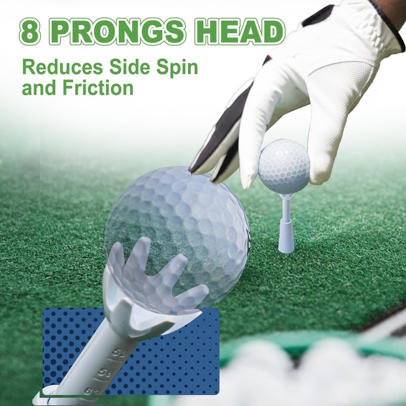 Adjustable Golf Tee, Rubber Golf Tees for Mats - Driving