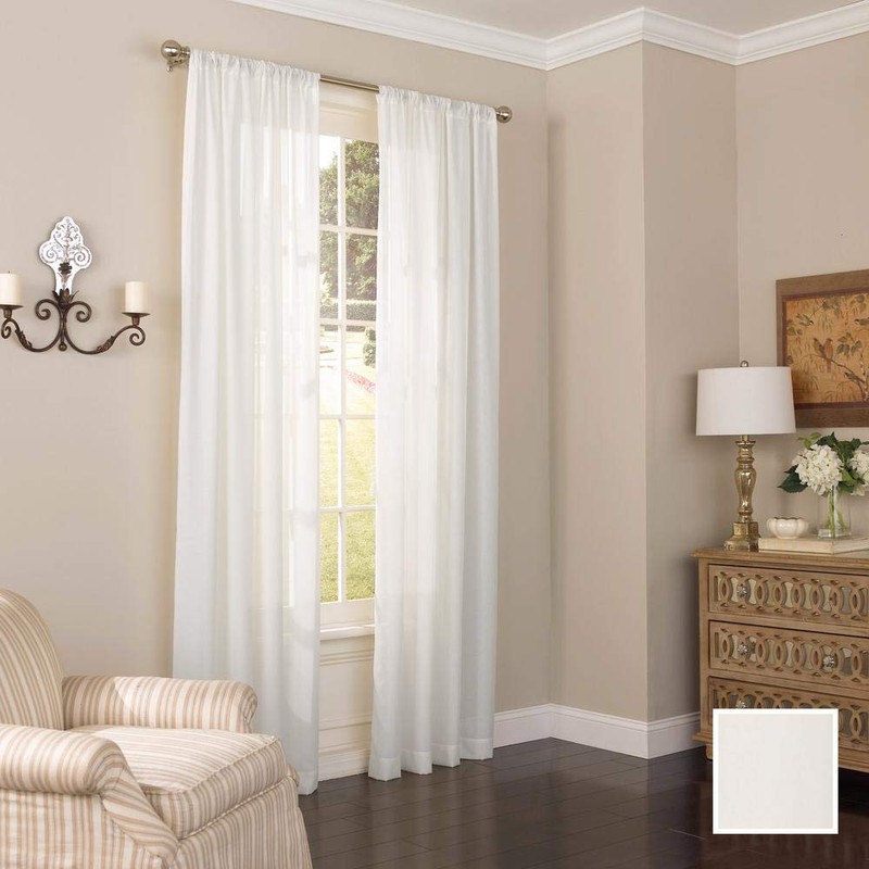 Eclipse Chelsea UV Light Filtering Window Sheer Curtain Panel White