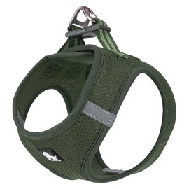 RUE Love Soft Air Mesh Adjustable Reflective Dog Harness for Small Medium Breeds Large Moss Green