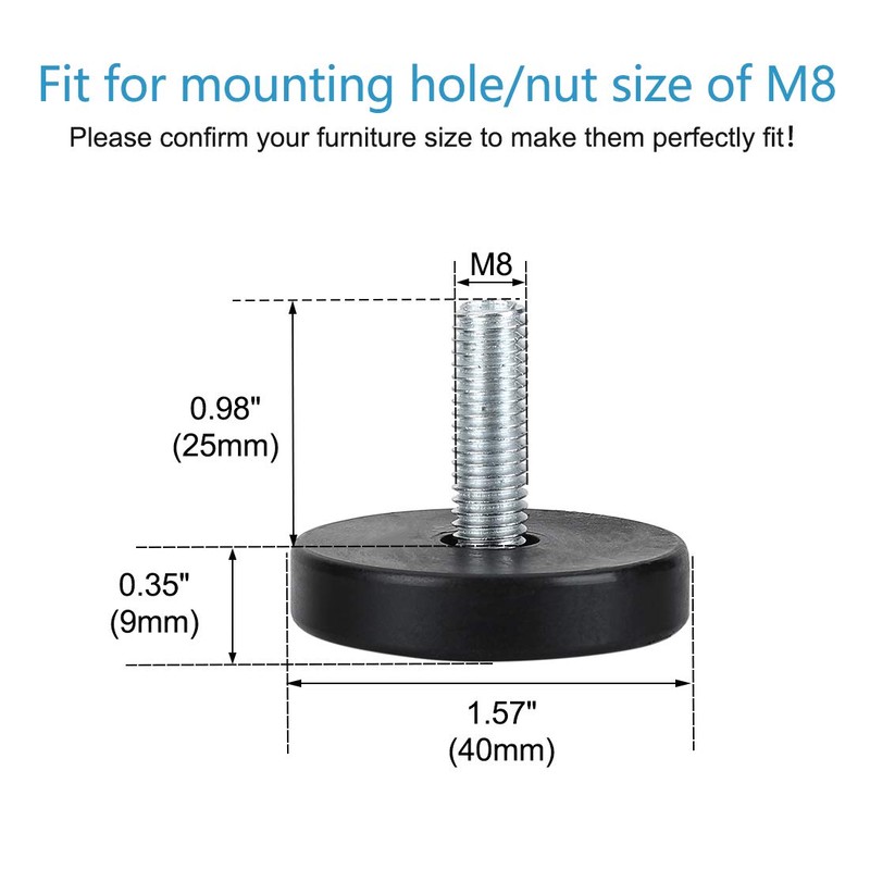 sourcing map Adjustable Furniture Feet Levelling Feet Adjustable Leveler Floor