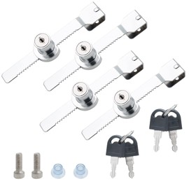 Qjaiune 4 Pack Sliding Glass Door Lock, Keyed Alike Showcase Display Case