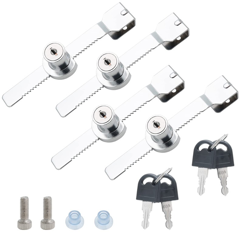 Qjaiune 4 Pack Sliding Glass Door Lock, Keyed Alike Showcase