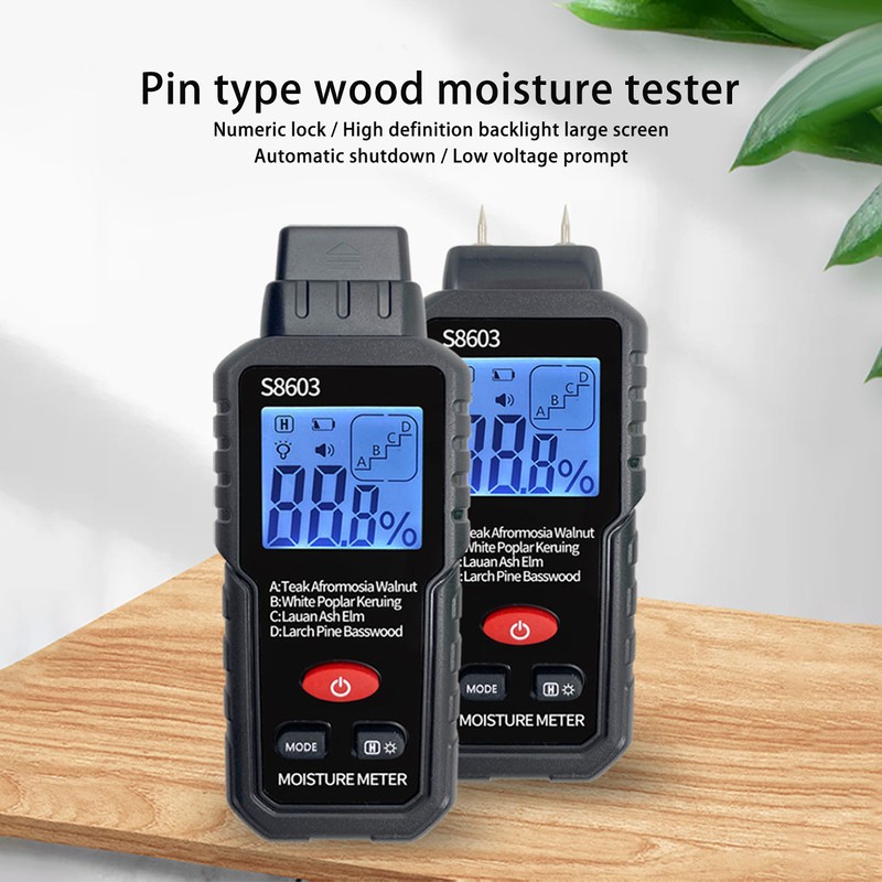 Digital Wood Moisture Meter ABS Wood Humidity Tester Light Weight
