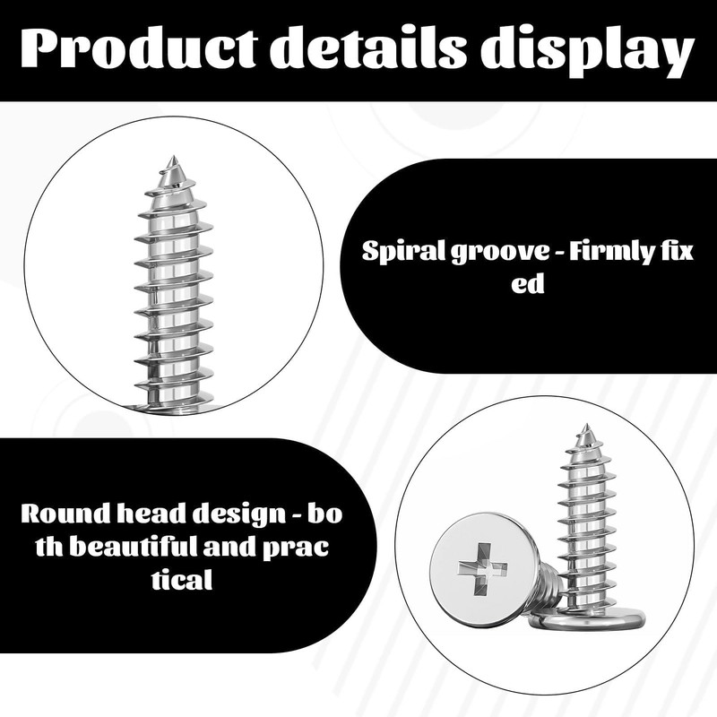 50PCS 304 Stainless Steel Screws,Flat Head Self Tapping Screws Metal,M4