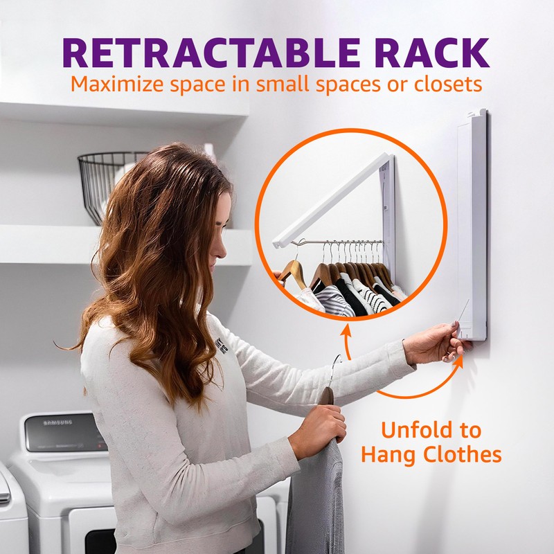 InstaHanger Clothes Drying Rack - Wall Mounted Laundry Drying Rack