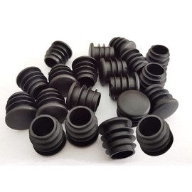 20 Pcs Black Plastic Round Slider Furniture Chair Leg Tubing Lids (19mm)