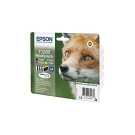 Epson T1285 Fox smudge-free and waterproof ink, multipack of 4 colours (CYMK) m