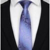 Floral Neckties for Men Purple Formal Summer Paisley Silk Tie